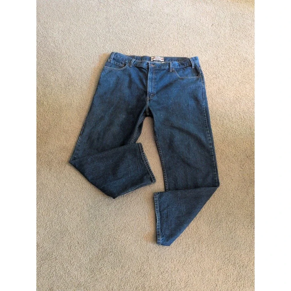 Levis Authentics Signature Jeans Mens 42x30 Blue Classic Fit Straight Black